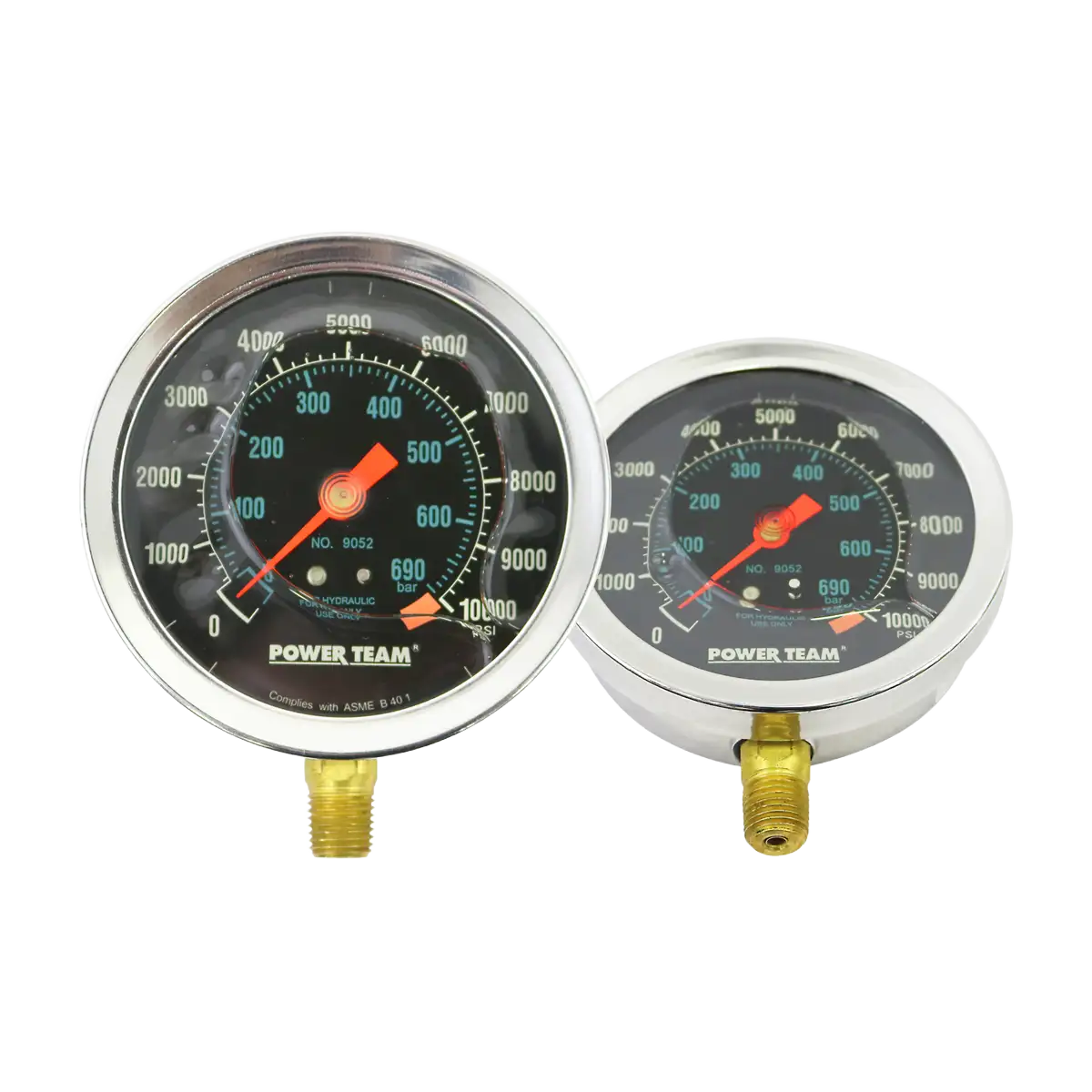 Manómetro lateral - 4" - 10000 psi / 50tn / 30tn / 17.5tn - 1/4 nptf.